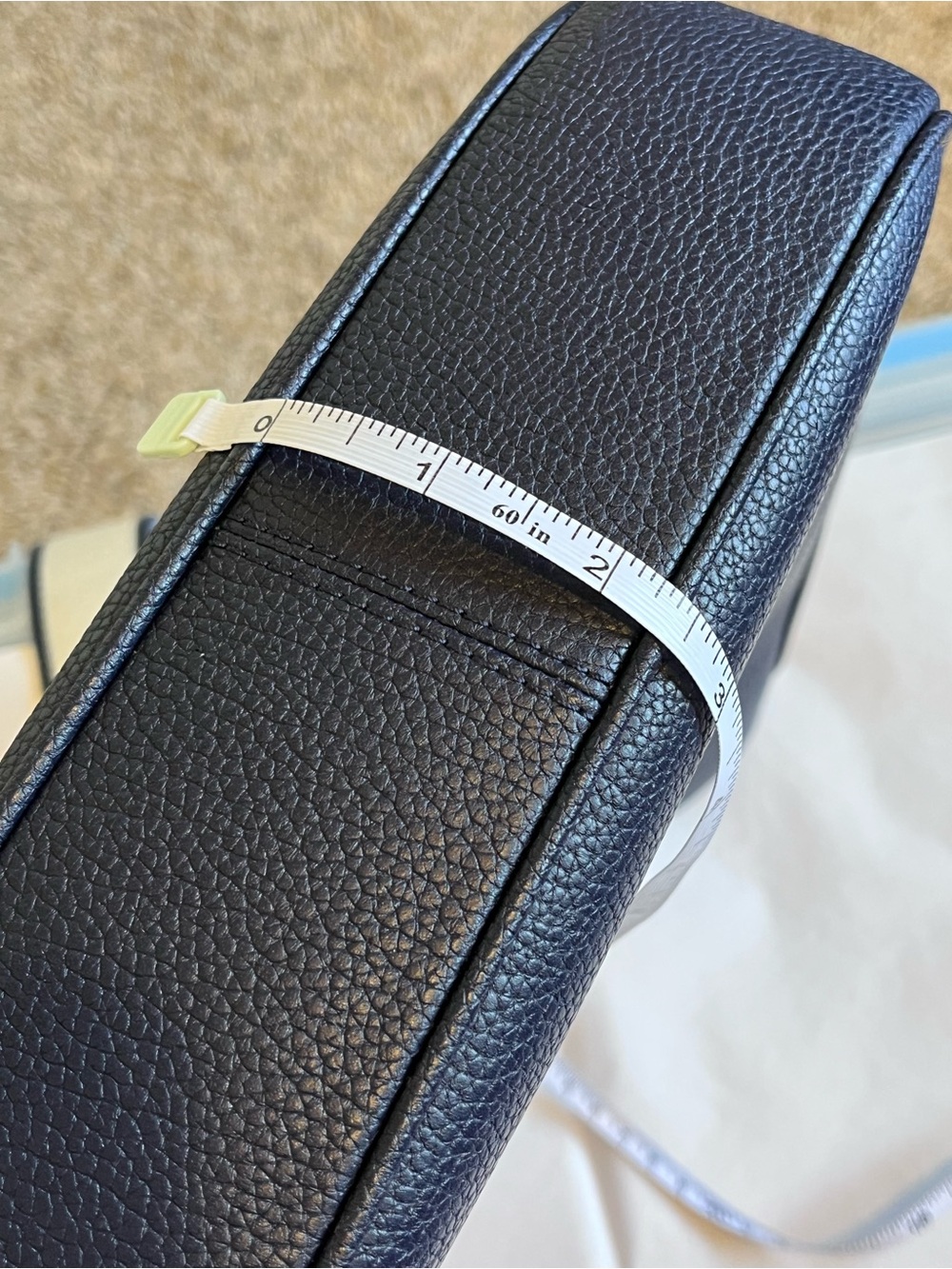 NWOT Lauren Ralph Lauren Pebble Leather Crossbody Bag Navy Gold Hardware - Picture 11 of 14